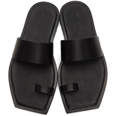 Shop Rick Owens Black Small Bevel Sandals In 09 Black