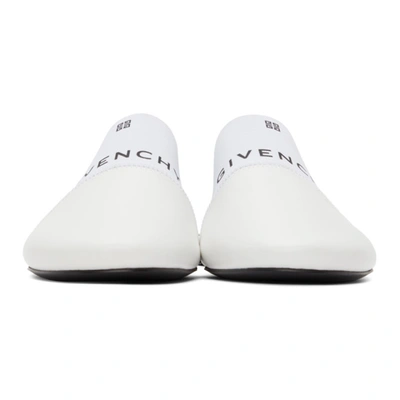 Shop Givenchy Off-white Paris Flat Mules In 100 White