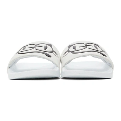 Shop Gucci White Pursuit Slides In 9014 Great White