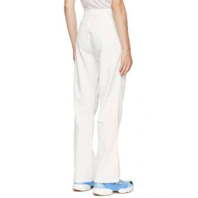 Shop Erl White Waffle Corduroy Trousers