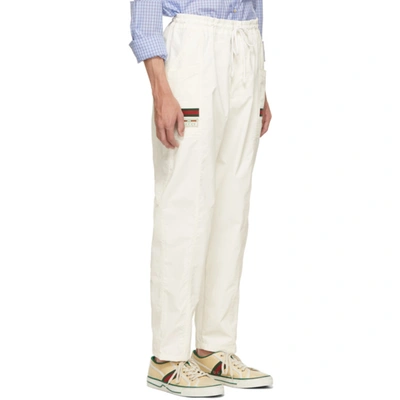 Shop Gucci Off-white Canvas Cargo Pants In 9061 White/multicolo