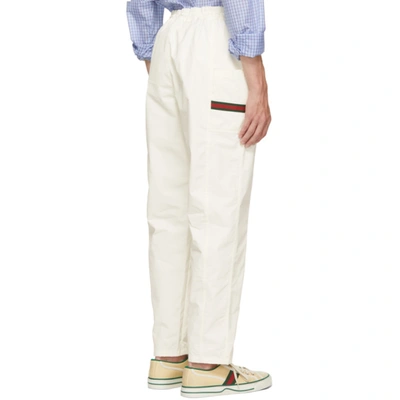 Shop Gucci Off-white Canvas Cargo Pants In 9061 White/multicolo