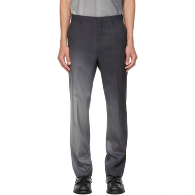 Shop Fendi Black Wool Gradient Trousers In F0qa1 Black