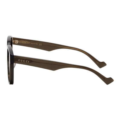 Shop Gucci Brown Square Sunglasses