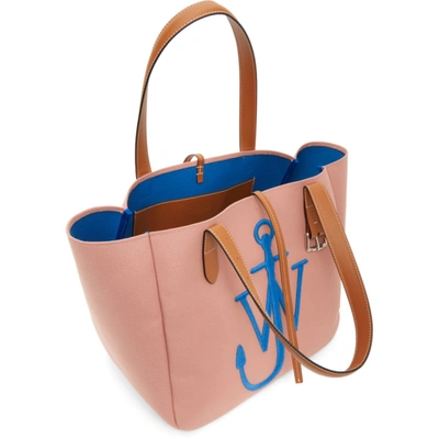 Shop Jw Anderson Pink & Blue Recycled Canvas Belt Tote In Red/blue