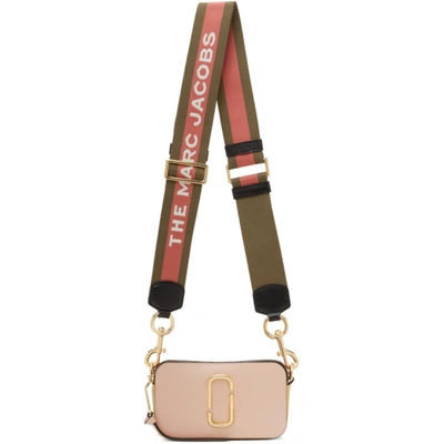 Shop Marc Jacobs Pink & Green 'the Snapshot' Shoulder Bag In New Rose Multi