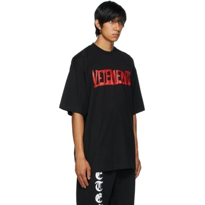 Shop Vetements Black 'world Tour' T-shirt In Black/red