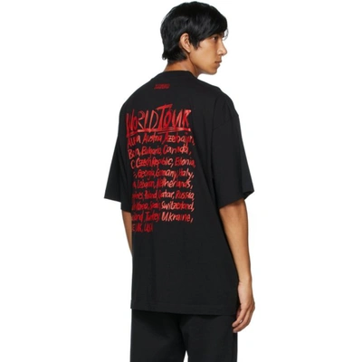 Shop Vetements Black 'world Tour' T-shirt In Black/red