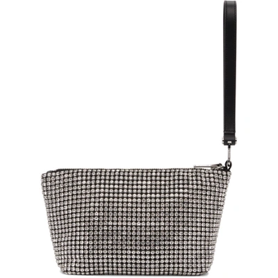 Shop Alexander Wang Black & White Crystal Heiress Pouch In 100 White