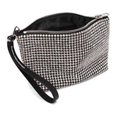Shop Alexander Wang Black & White Crystal Heiress Pouch In 100 White