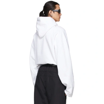 Shop Balenciaga White Blurry Logo Hoodie In White/black
