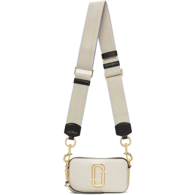 Shop Marc Jacobs Silver & Gold 'the Snapshot' Shoulder Bag In Platinum Multi