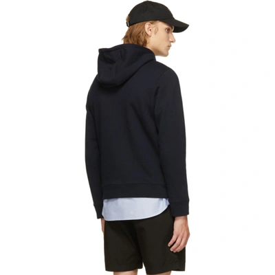 Shop Norse Projects Navy Vagn Logo Hoodie In 7004 Dk Nvy