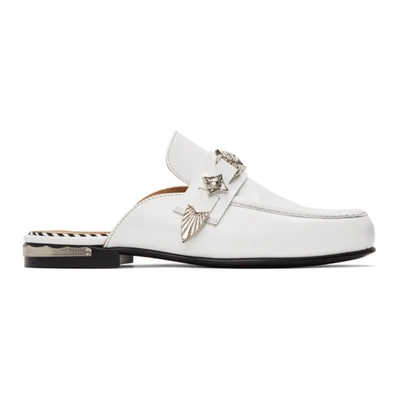 Shop Toga White Classic Loafer Mules