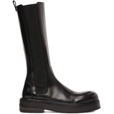 Shop Marsèll Black Zuccolona Mid-calf Boots In 666 Black