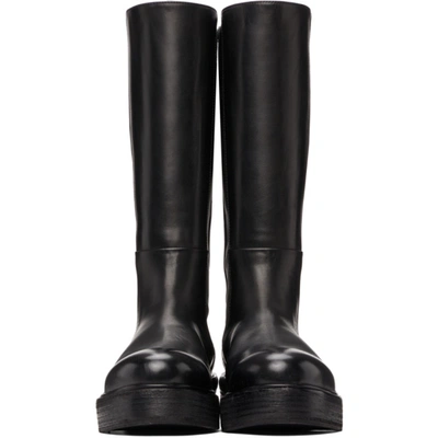 Shop Marsèll Black Zuccolona Mid-calf Boots In 666 Black