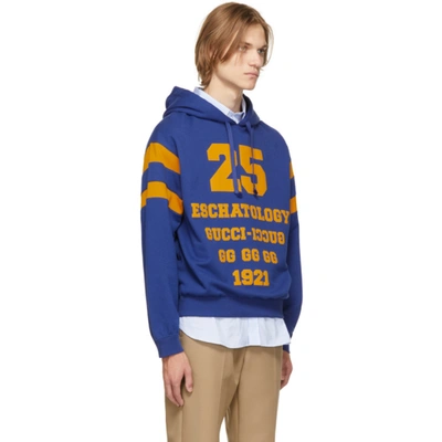 Shop Gucci Blue & Yellow '25 ' Hoodie In Marino/yellow