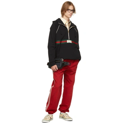 Shop Gucci Red Military Drill Lounge Pants In 6429 Live Red/mix