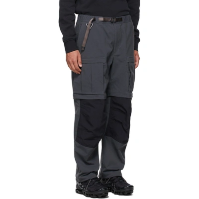 Shop Nike Grey Acg Smith Summit Cargo Pants In Dk Smoke Grey/black/