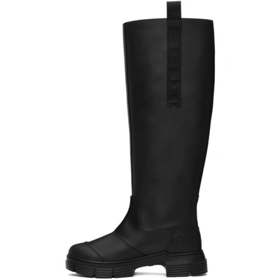 Shop Ganni Black Recycled Rubber Country Boots In 099 Black