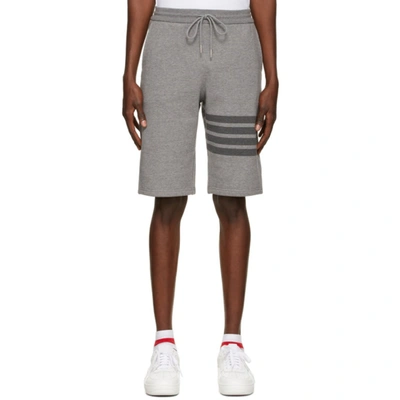 Shop Thom Browne Grey Loopback 4-bar Shorts In Medium Grey