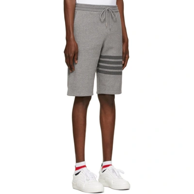 Shop Thom Browne Grey Loopback 4-bar Shorts In Medium Grey