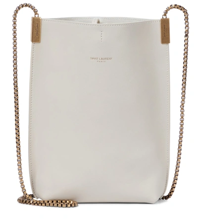 Shop Saint Laurent Suzanne Mini Leather Shoulder Bag In White