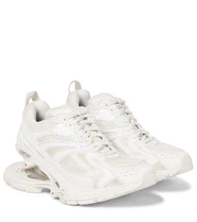 Shop Balenciaga X-pander Mesh-paneled Sneakers In White