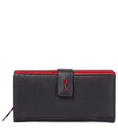 Shop Christian Louboutin Paloma Large Leather Wallet In Black