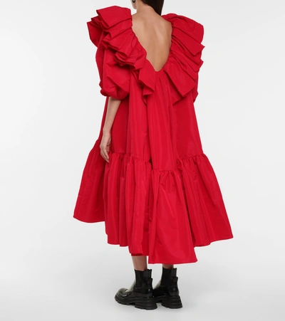 Shop Alexander Mcqueen Ruffled Polyfaille Gown In Red