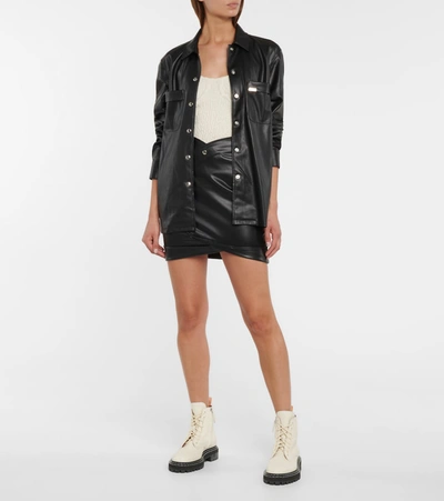 Shop Rta Paloma Faux-leather Miniskirt In Black