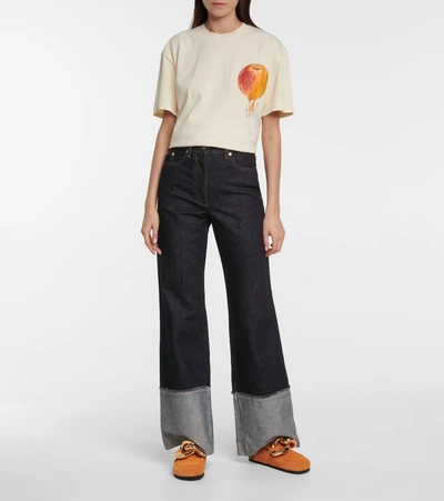 Shop Jw Anderson High-rise Flared Jeans In Blue