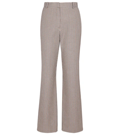 Magda Butrym Houndstooth Wool And Cotton Straight Pants In Beige
