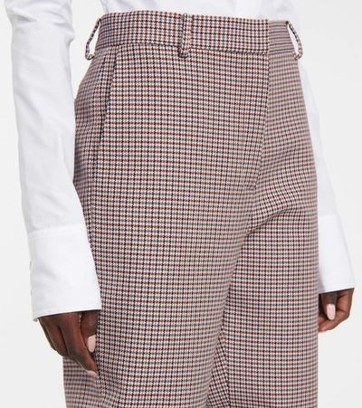 Magda Butrym Houndstooth Wool And Cotton Straight Pants In Beige