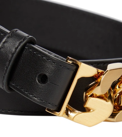 Shop Givenchy Leather And Chain Belt In Black