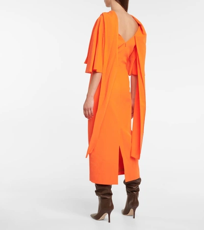 Shop Roksanda Sunyani Wool-crêpe Maxi Dress In Orange