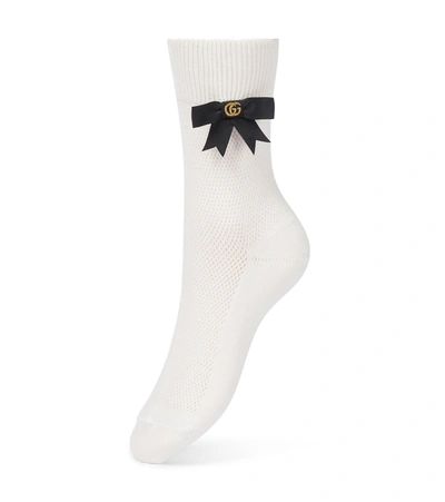 Shop Gucci Gg Cotton-blend Socks In White