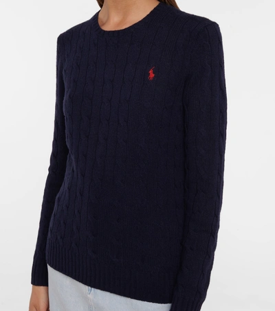 Shop Polo Ralph Lauren Cable-knit Wool And Cashmere Sweater In Blue