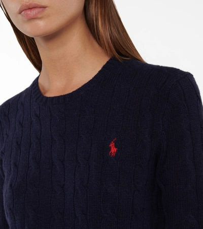 Shop Polo Ralph Lauren Cable-knit Wool And Cashmere Sweater In Blue
