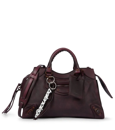 Shop Balenciaga Neo Classic City Medium Leather Shoulder Bag In Red