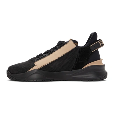 Shop Fendi Black & Pink Flow Low-top Sneakers In F08m4 Blac