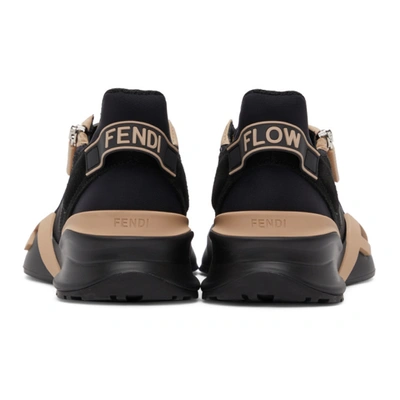 Shop Fendi Black & Pink Flow Low-top Sneakers In F08m4 Blac