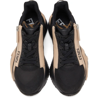 Shop Fendi Black & Pink Flow Low-top Sneakers In F08m4 Blac