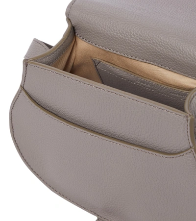 Chloé Marcie Mini Textured-leather Shoulder Bag In Grey