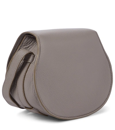 Chloé Marcie Mini Textured-leather Shoulder Bag In Grey
