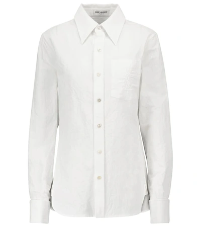 Shop Saint Laurent Cotton And Linen Shirt In White