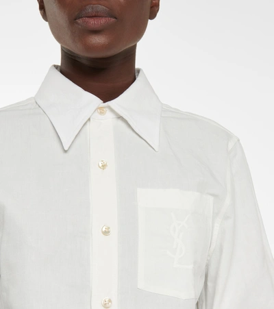 Shop Saint Laurent Cotton And Linen Shirt In White