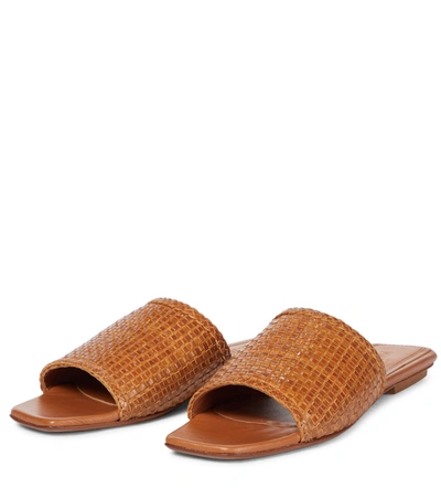 Shop Souliers Martinez Primavera Woven Leather Sandals In Brown