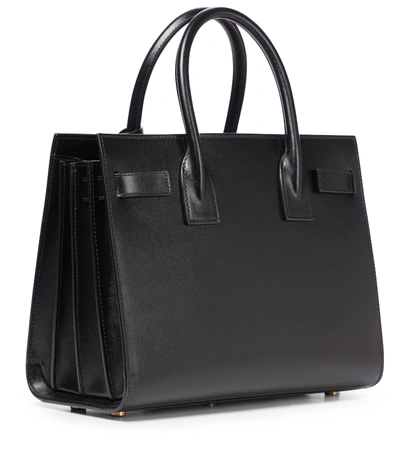 Saint Laurent Sac De Jour Baby Leather Tote In Nero/nero