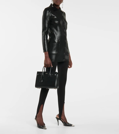 Saint Laurent Sac De Jour Baby Leather Tote In Nero/nero